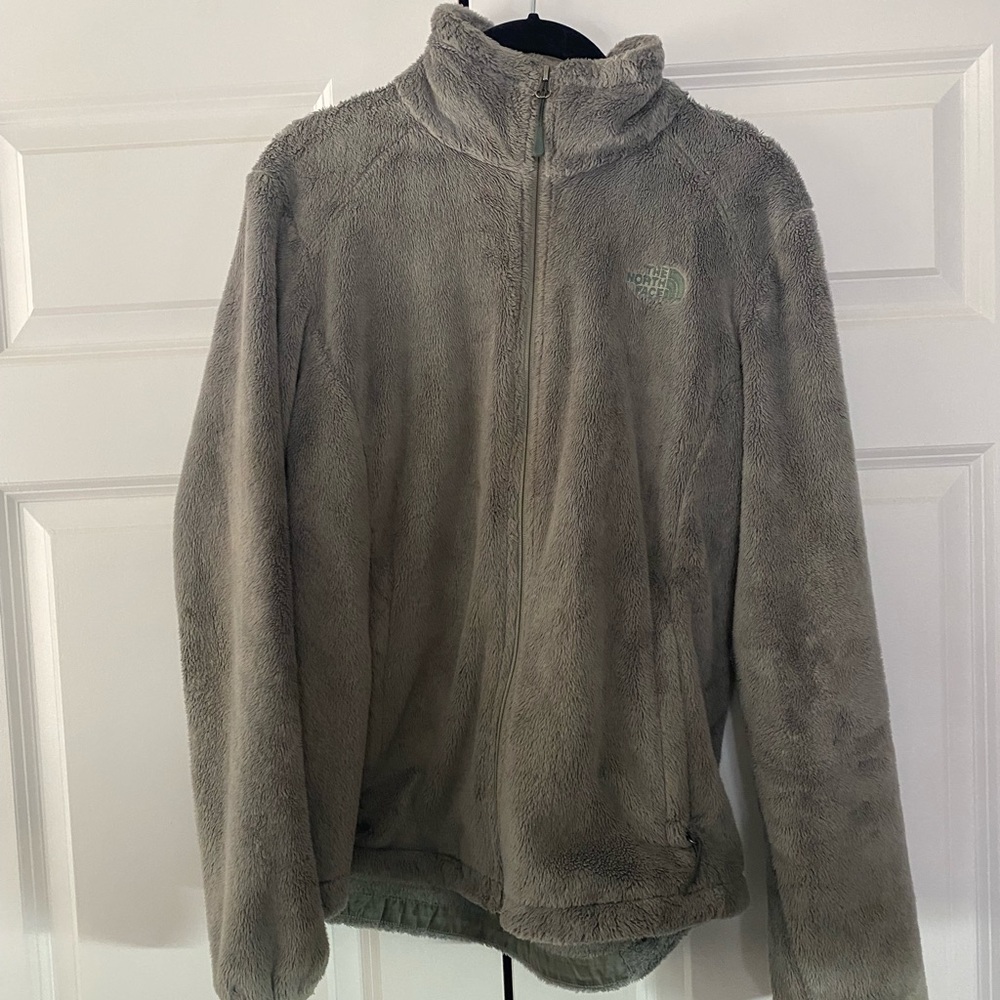 North face fleece jacket size medium light grey